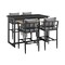 Armen Living Wiglaf Outdoor Patio 5-Piece Bar Table Set in Aluminum with Gray Cushions 840254333475 - alternate 1